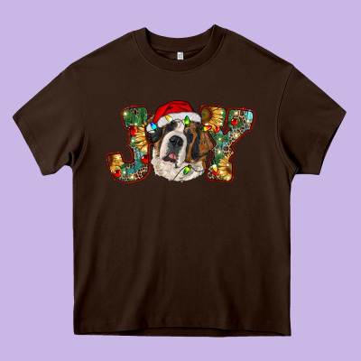 Saint Bernard Christmas Joy, Heavy Core Tee Designed By Ranaportraitstore