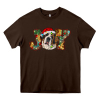 Chocolate Brown Saint Bernard Christmas joy, Heavy Core Tee - RanaPortraitStore