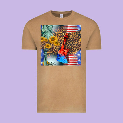 Statue Of Liberty American Flag Vintage Tee Designed By Bundleandbundleshop