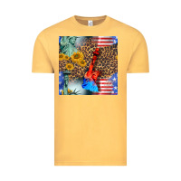 Vintage Mustard statue of liberty american flag Vintage Tee - BundleAndBundleShop