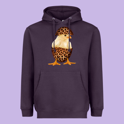 Chick With Leopard Eggshell Heavyweight Hoodie Designed By Bettercallsaul