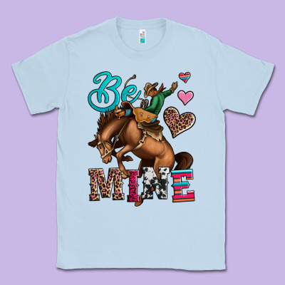 Be Mine Cowboy Rodeo Valentines Day Classic Tee Designed By Jasminsmagicworld
