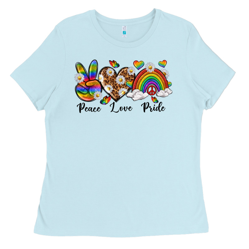 Peace Love Pride Ladies Tee by texasbilliewilder | Teevron