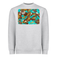 Heather Grey western turquoise leopard and cowhide background Heavyweight Sweatshirt - Artiststas
