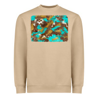 Mushroom western turquoise leopard and cowhide background Heavyweight Sweatshirt - Artiststas