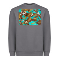 Storm western turquoise leopard and cowhide background Heavyweight Sweatshirt - Artiststas