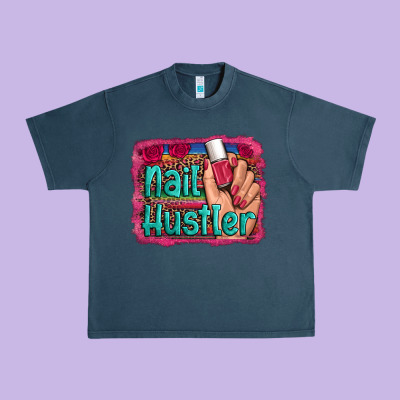 Nail Hustler Serape Leopard Background Urban Heavy Tee Designed By Artiststas