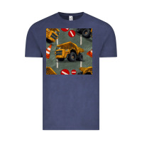 Vintage Denim dump truck seamles pattern Vintage Tee - BundleAndBundleShop
