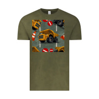 Vintage Olive dump truck seamles pattern Vintage Tee - BundleAndBundleShop