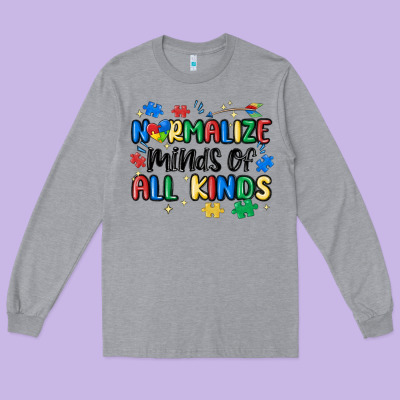 Normalize Minds Of All Kinds Long Sleeve Tee Designed By Maliassmallbusiness