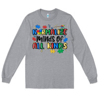Heather Grey normalize minds of all kinds Long Sleeve Tee - MaliasSmallBusiness
