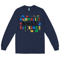 Navy normalize minds of all kinds Long Sleeve Tee - MaliasSmallBusiness