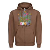 Chestnut grow in grace Zipper Hoodie - MaliasSmallBusiness