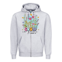 Heather Grey grow in grace Zipper Hoodie - MaliasSmallBusiness