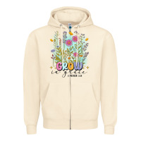 Sandshell grow in grace Zipper Hoodie - MaliasSmallBusiness