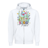 White grow in grace Zipper Hoodie - MaliasSmallBusiness