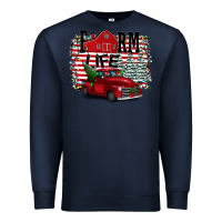 Navy Farm Life Christmas Premium Sweatshirt - Bettercallsaul