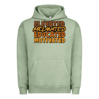 Pigment Oil Green Elevated melanated educated motivated Urban Hoodie - HowdyJamesFarm