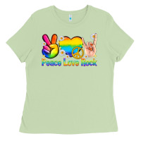Matcha peace love rock pride Ladies Tee - texasbilliewilder