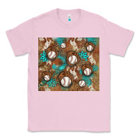 Bubblegum Pink baseball turquoise gemstones western patterns Classic Tee - BarkalooDesign