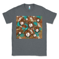Charcoal Heather baseball turquoise gemstones western patterns Classic Tee - BarkalooDesign