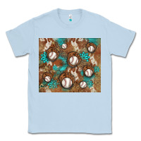 Dusty Blue baseball turquoise gemstones western patterns Classic Tee - BarkalooDesign
