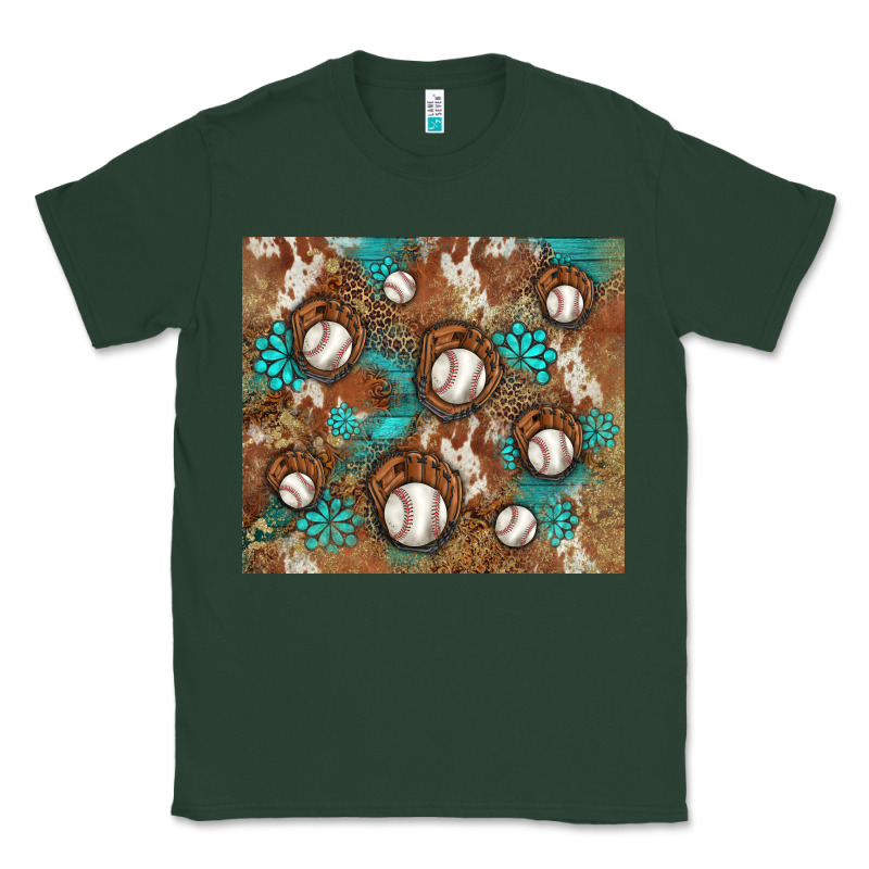 Baseball Turquoise Gemstones Western Patterns Classic Tee by BarkalooDesign | Teevron