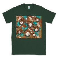 Sports Green baseball turquoise gemstones western patterns Classic Tee - BarkalooDesign