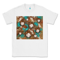 White baseball turquoise gemstones western patterns Classic Tee - BarkalooDesign