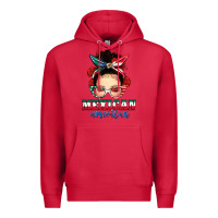 Cardinal Mexican American Messy Bun Premium Hoodie - texasbilliewilder