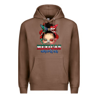 Chestnut Mexican American Messy Bun Premium Hoodie - texasbilliewilder