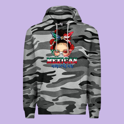 Mexican American Messy Bun Premium Hoodie Designed By Texasbilliewilder