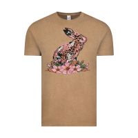 Vintage Coffee bunny with blossom flower Vintage Tee - Artiststas