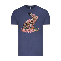 Vintage Denim bunny with blossom flower Vintage Tee - Artiststas
