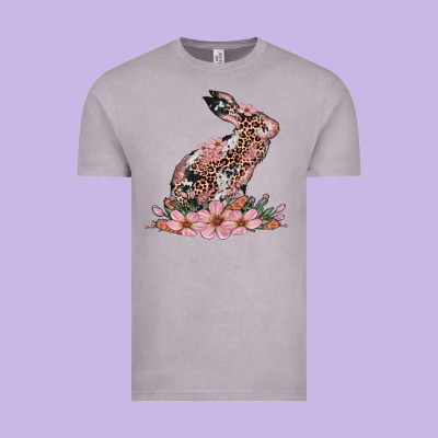Bunny With Blossom Flower Vintage Tee Designed By Artiststas