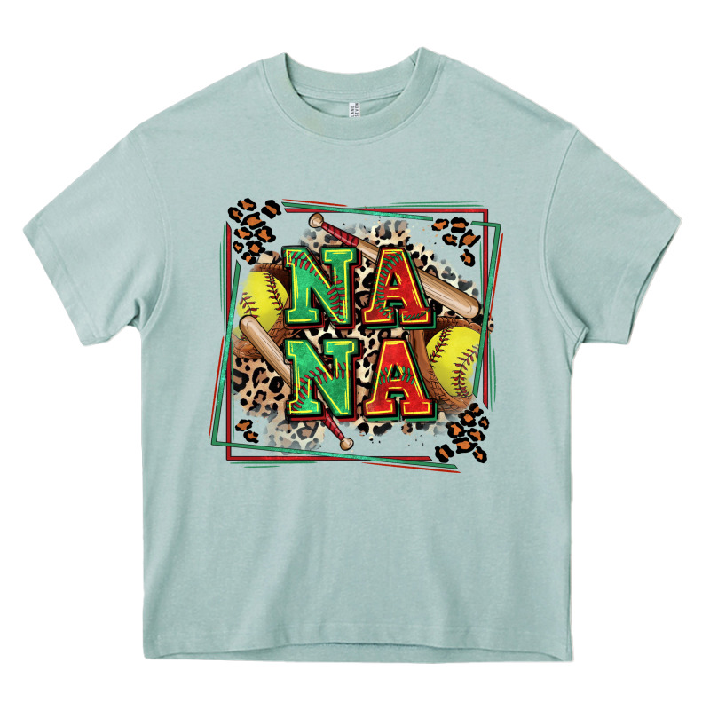 Softball Nana With Leopard Heavy Core Tee by Zillion Design Studio | Teevron