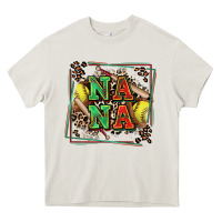 Cream softball nana with leopard Heavy Core Tee - Zillion Design Studio