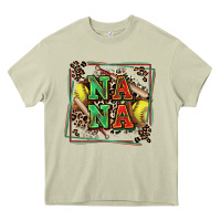 Mossy softball nana with leopard Heavy Core Tee - Zillion Design Studio