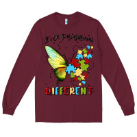 Burgundy it's ok to be different Long Sleeve Tee - MaliasSmallBusiness