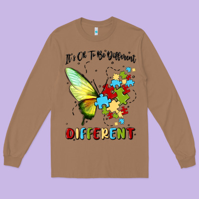 It's Ok To Be Different Long Sleeve Tee Designed By Maliassmallbusiness