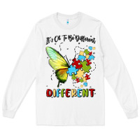White it's ok to be different Long Sleeve Tee - MaliasSmallBusiness