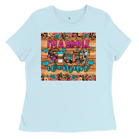 Baby Blue i'm a simple woman Ladies Tee - JahusDesignShop