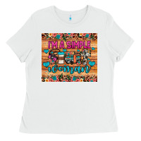 White i'm a simple woman Ladies Tee - JahusDesignShop