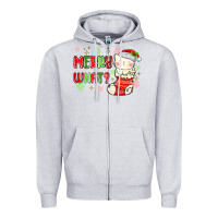 Heather Grey merry what christmas cat Zipper Hoodie - MaliasSmallBusiness