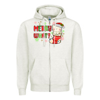 Oatmeal Heather merry what christmas cat Zipper Hoodie - MaliasSmallBusiness