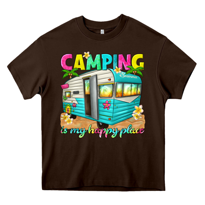 Camping Is My Happy Place Heavy Core Tee by texasbilliewilder | Teevron