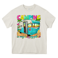 Cream camping is my happy place Heavy Core Tee - texasbilliewilder