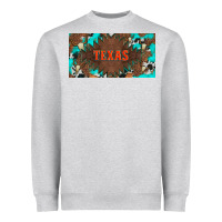 Heather Grey western texas and bullskulls with turquoise and leopard licanse plate Heavyweight Sweatshirt - Artiststas