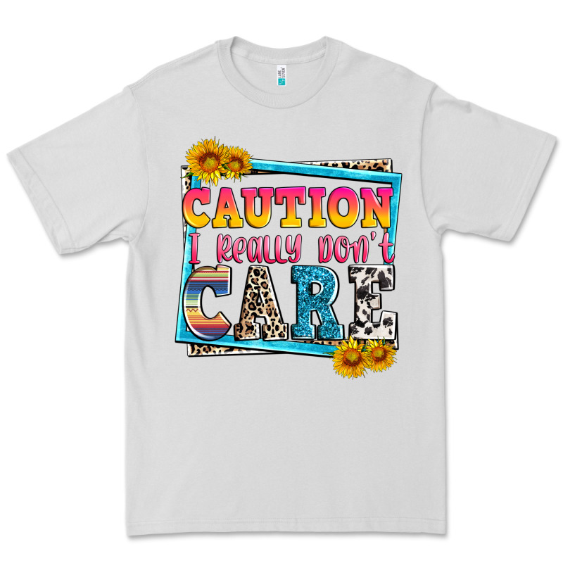 Caution I Really Don't Care Premium Tee by Zillion Design Studio | Teevron