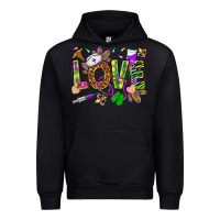 Black Mardi Gras love Nurse Urban Hoodie - HowdyJamesFarm